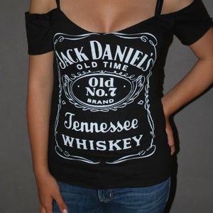 1 small branded off shoulder shirt